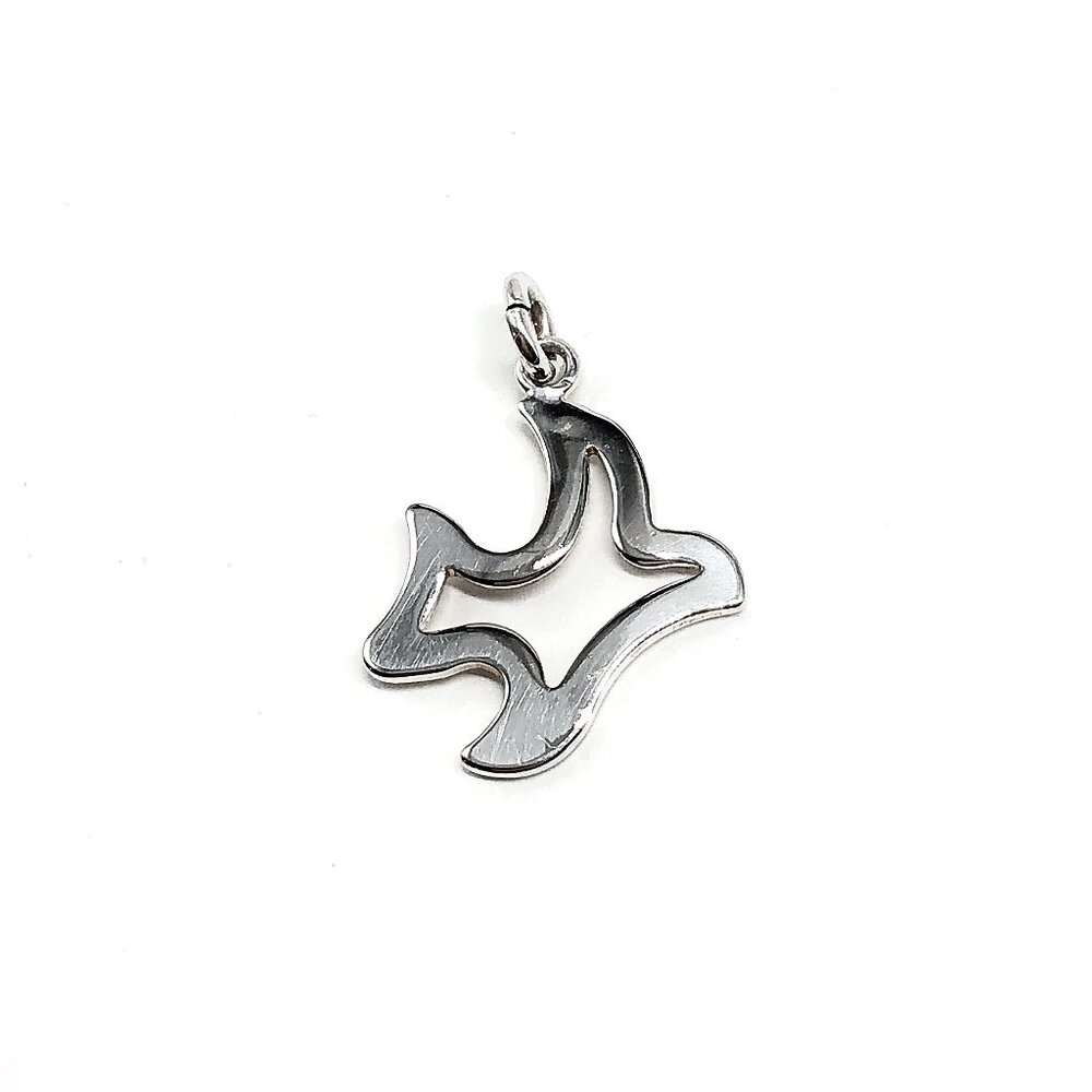 Sterling Silver Charm Descending Dove Bird Charm